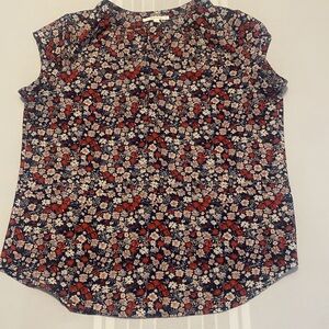 Fun 2 Fun Blue and Pink Women’s Short Sleeve Blouse